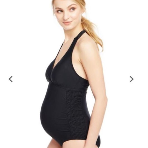 Motherhood Maternity Other - NWT Motherhood Maternity Black Halter Swimsuit L